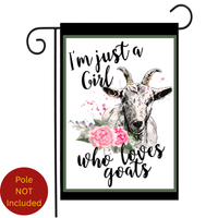 ‘I’m Just a Girl Who Loves Goats’ Decorative Flag