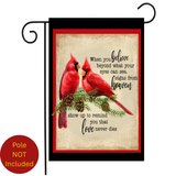 ‘When You Believe / Two Cardinals’ Decorative Flag