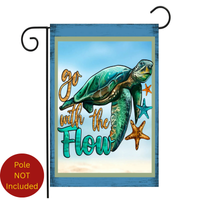 ‘Go With The Flow Turtle’ Decorative Flag