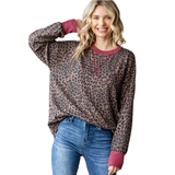 7th Ray Ribbed Animal Print Top, Assorted Colors