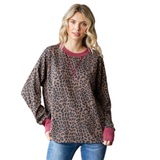7th Ray Ribbed Animal Print Top, Assorted Colors