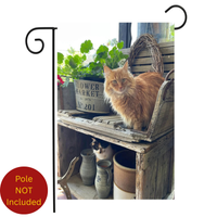 ‘Cat on Bench’ Decorative Flag
