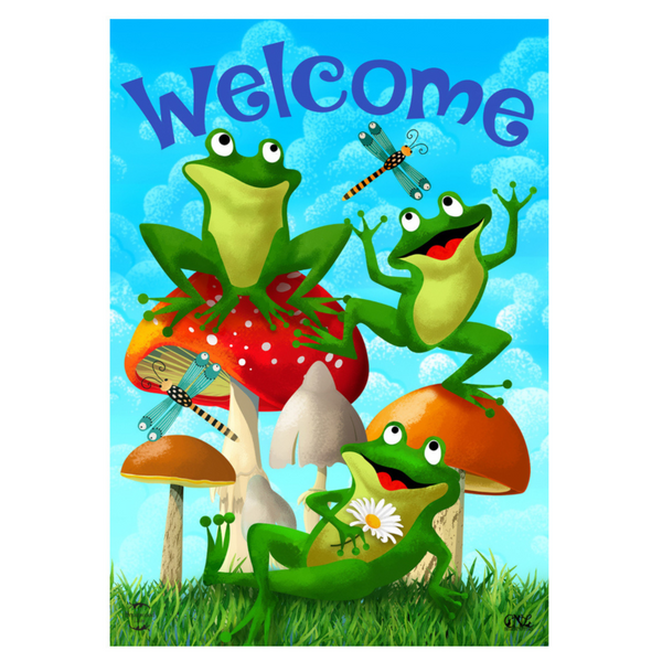 ‘Happy Frogs’ Decorative Flag