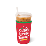 Swig “Santa’s Favorite Teacher” Medium Iced Cup Coolie