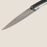 DEEJO 4 Serrated Steak Knives ‘Ebony Wood / Geometrie’