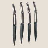 DEEJO 4 Serrated Steak Knives ‘Ebony Wood / Geometrie’