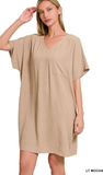 Zenana T-Shirt Pocket Dress, Assorted Colors