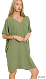 Zenana T-Shirt Pocket Dress, Assorted Colors