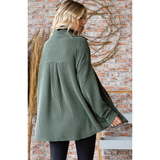7th Ray Ribbed Shacket, Assorted Colors