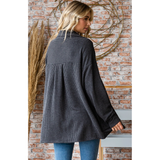 7th Ray Ribbed Shacket, Assorted Colors