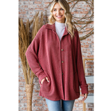 7th Ray Ribbed Shacket, Assorted Colors