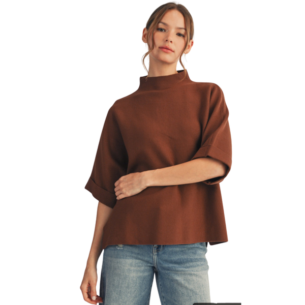 JODIFL Mock Neck Sweater Top, Assorted Colors