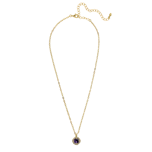 Sorrelli Haute Halo Pendant Necklace in Purple Violet