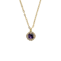 Sorrelli Haute Halo Pendant Necklace in Purple Violet