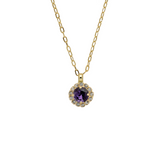 Sorrelli Haute Halo Pendant Necklace in Purple Violet