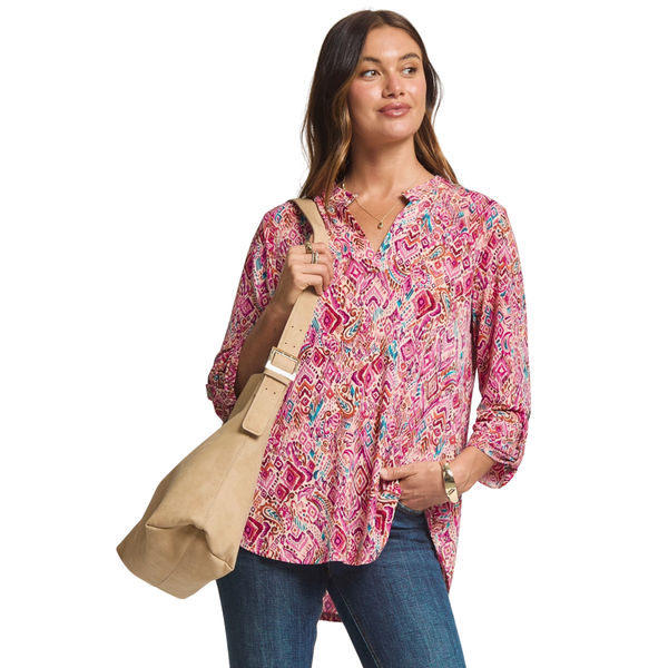 Dear Scarlett "Lizzy" Top In Taupe Multi