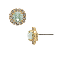 Sorrelli Haute Halo Stud Earrings in Aquamarine