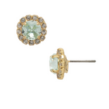 Sorrelli Haute Halo Stud Earrings in Aquamarine