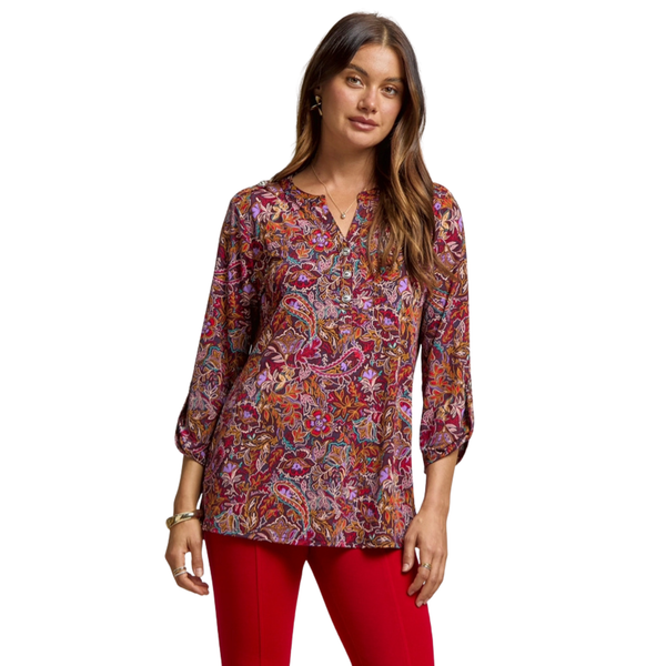 Dear Scarlett "LizLuxe" Faux Pocket Top in Violet