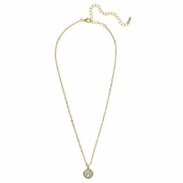 Sorrelli Haute Halo Pendant Necklace in Aquamarine