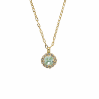 Sorrelli Haute Halo Pendant Necklace in Aquamarine