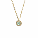 Sorrelli Haute Halo Pendant Necklace in Aquamarine