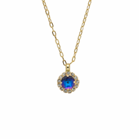 Sorrelli Haute Halo Pendant Necklace in Royal Blue Delite