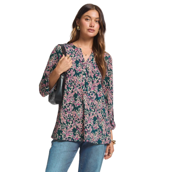 Dear Scarlett "Lizzy" Top In Dark Teal