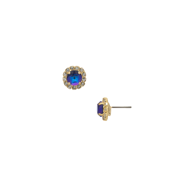 Sorrelli Haute Halo Stud Earrings in Royal Blue Delite
