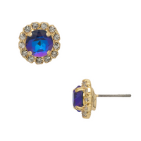 Sorrelli Haute Halo Stud Earrings in Royal Blue Delite