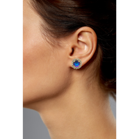 Sorrelli Haute Halo Stud Earrings in Royal Blue Delite