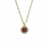 Sorrelli Haute Halo Pendant Necklace in Burgundy