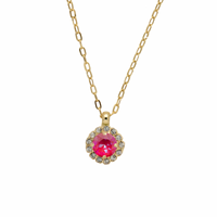 Sorrelli Haute Halo Pendant Necklace in Royal Red Delite