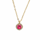 Sorrelli Haute Halo Pendant Necklace in Royal Red Delite
