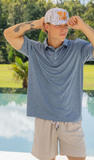 Simply Southern Men’s Polo in Heathered Blue