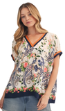 JODIFL Floral Paisley Loose Fit Top