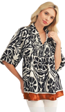 JODIFL Smocked Chest Boho Floral Top