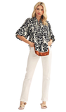 JODIFL Smocked Chest Boho Floral Top