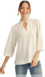 Jodifl Crinkled 3/4 Sleeve Top, Assorted Colors