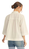 Jodifl Crinkled 3/4 Sleeve Top, Assorted Colors