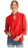Jodifl Crinkled 3/4 Sleeve Top, Assorted Colors