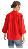Jodifl Crinkled 3/4 Sleeve Top, Assorted Colors
