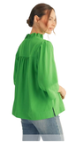 Jodifl Crinkled 3/4 Sleeve Top, Assorted Colors