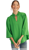 Jodifl Crinkled 3/4 Sleeve Top, Assorted Colors