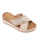 CCOCCI Boho Braided Cross Strap Platform Sandal