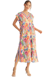 JODIFL Bright Patterned Midi Dress
