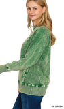 Zenana ACID-Washed Pullover with Pockets, Assorted Colors