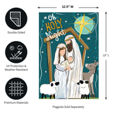‘Oh Holy Night’ Burlap Decorative Flag