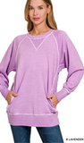 Zenana French Terry Pullover with Pockets, Assorted Colors