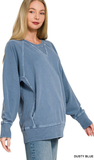 Zenana French Terry Pullover with Pockets, Assorted Colors